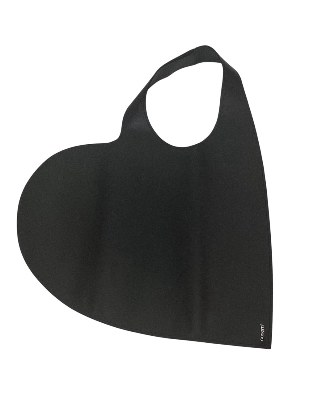 Coperni Heart Tote Bag Black Leather Silver Logo Sculptural Shoulder Handbag